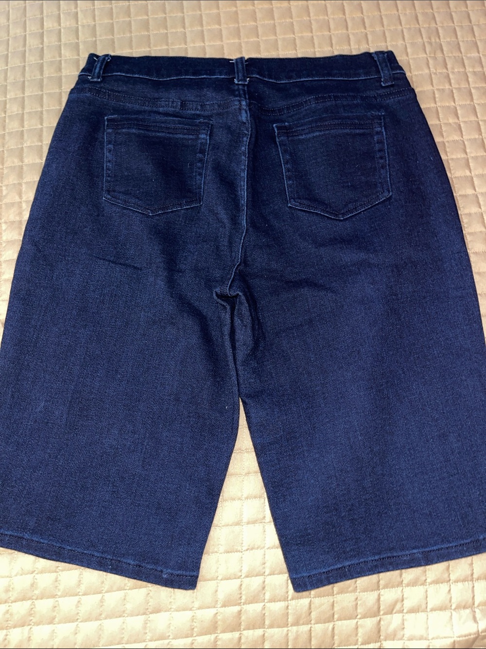 DG2 by Diane Gilman Dark Blue Denim Bermuda Shorts Size 12 - Picture 2 of 5